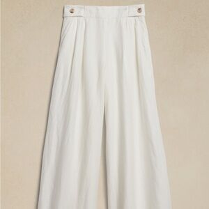 Lina Linen White Wide-Leg Pants - worn once